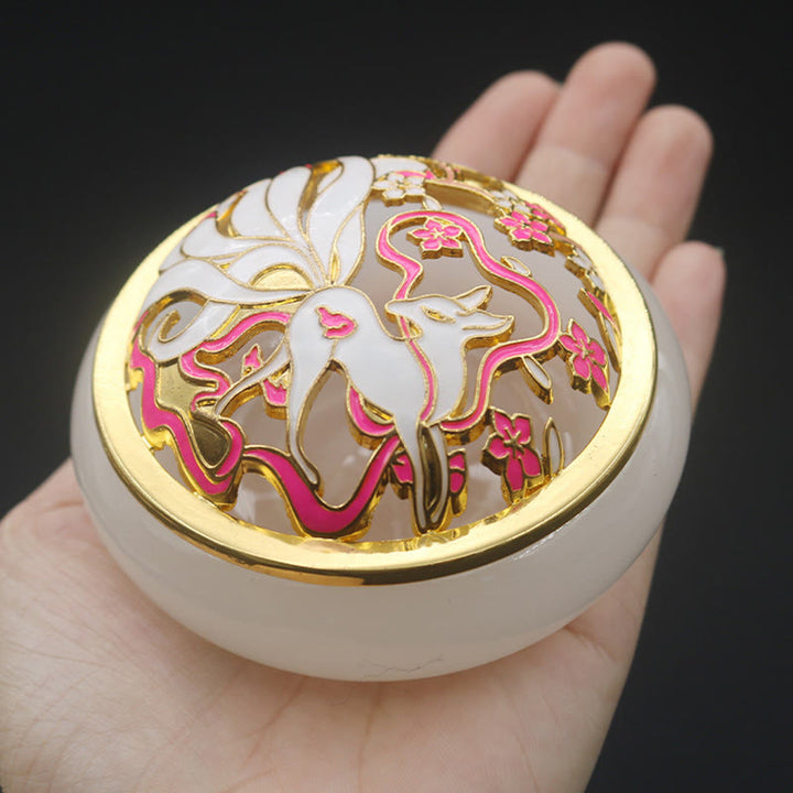 Buddha Stones Dziewięcioogoniasty Lis Liuli Kryształ Uzdrawiający Medytacja Kadzidło Palnik