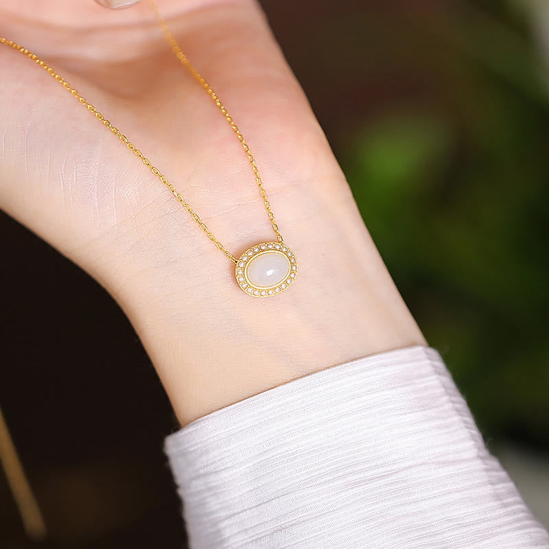 Buddha Stones 925 Srebro Sterling Naturalny Hetian Jade Cyan Jade Szczęście Śmiejący się Budda Motyl Naszyjnik Wisiorek - Okrągły biały jadeit - image 31