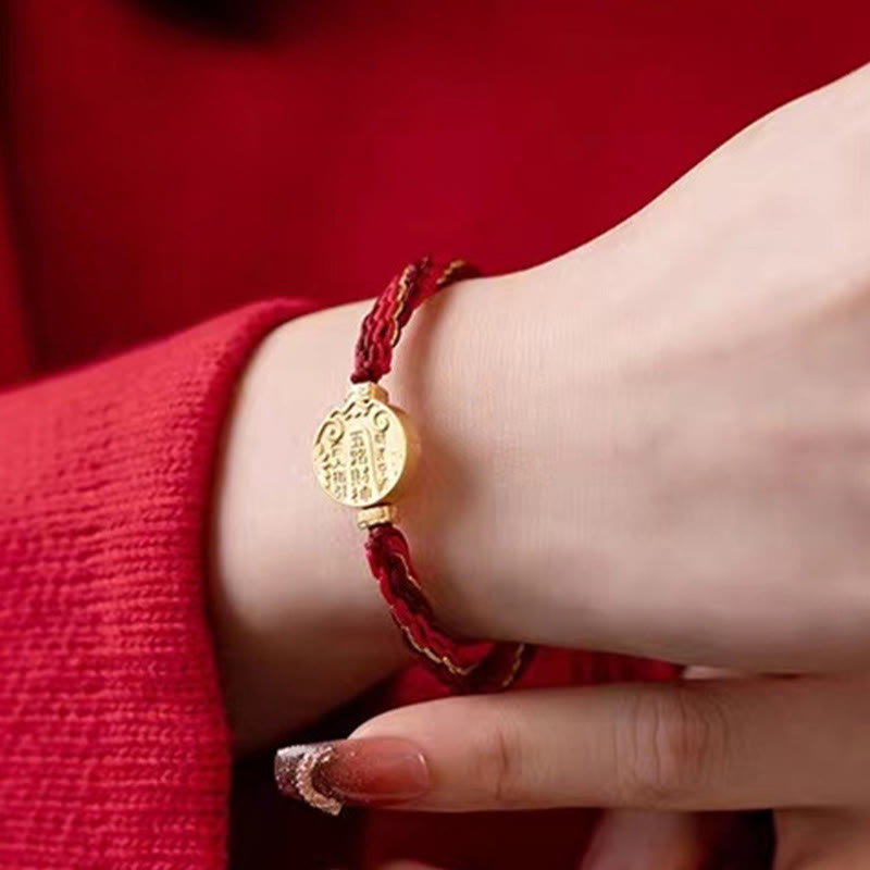 Buddha Stones Pięć kierunków Bogowie bogactwa Ręcznie robiona reinkarnacja Węzeł Ochrona sznurka Bransoletka warkoczowa