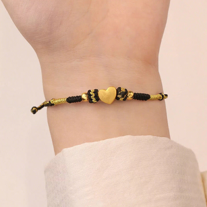 Buddha Stones Tybet Ręcznie Robione Serce Miłość King Kong Węzeł Szczęścia Bransoletka Pleciona