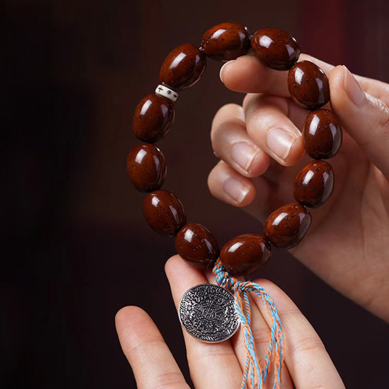 Buddha Stones Tybetańskie Naturalne Fioletowe Złoto Szczur OM Chiński Zodiak Dziewięć Pałaców Osiem Diagramów Charm Bransoletka Bogactwa