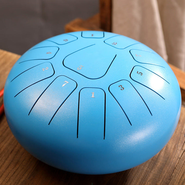 Buddha Stones stalowy językowy Dźwięk uzdrawiający uważność medytacja joga zestaw perkusyjny 11 nut 8 cali - Niebieski - image 14