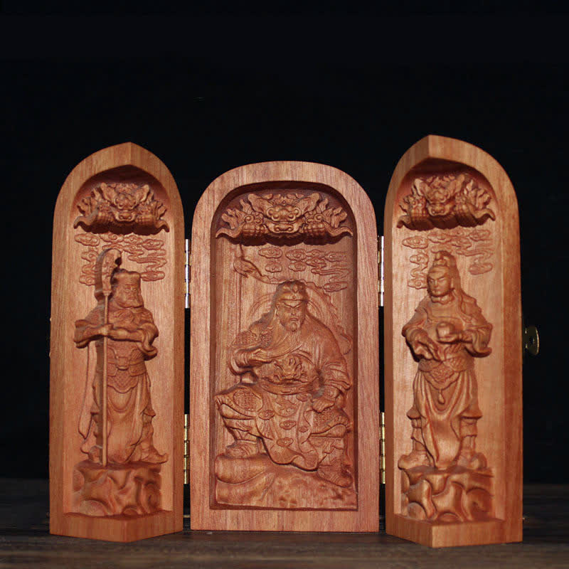 Awalokiteśwara Kwan Yin Budda Drewno Wiśniowe Współczucie Ołtarz Dekoracji Wnętrz