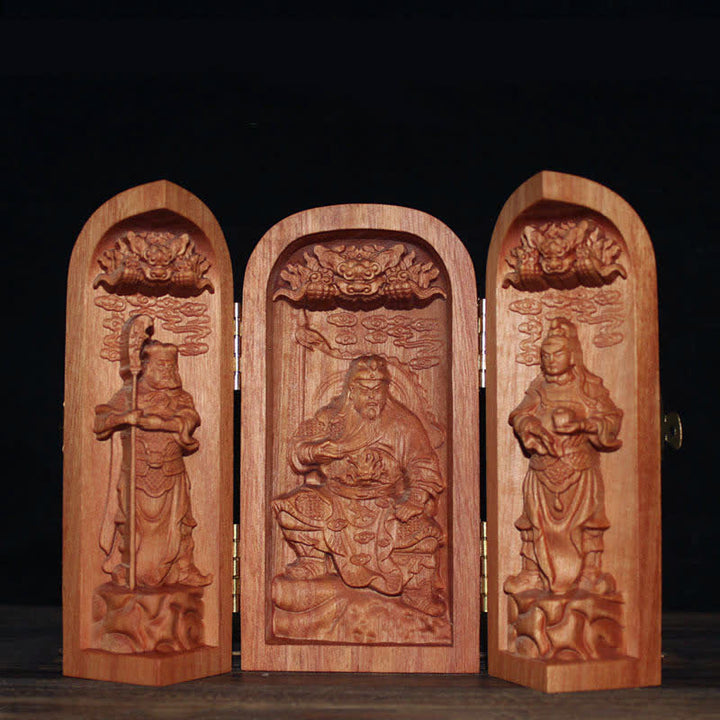 Awalokiteśwara Kwan Yin Budda Drewno Wiśniowe Współczucie Ołtarz Dekoracji Wnętrz