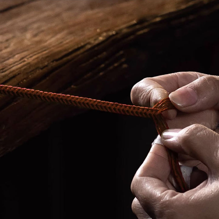 Buddha Stones Ręcznie robione 925 Srebro Pięć Kierunków Bogowie Bogactwa Szczęścia Ochrona Bransoletka Warkocz - image 10