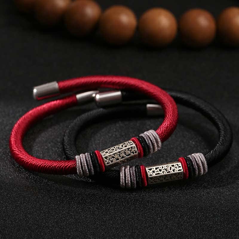 Bransoletka z Buddha Stones 925 ze srebra próby 925 Om Mani Padme Hum Peace Red String