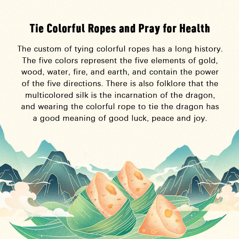 Buddha Stones 925 Srebro Sterling Festiwal Smoczych Łodzi Wzór Zongzi Szczęście Ręcznie Robione Wielokolorowe Liny Bransoletka Dla Dzieci Dorosłych