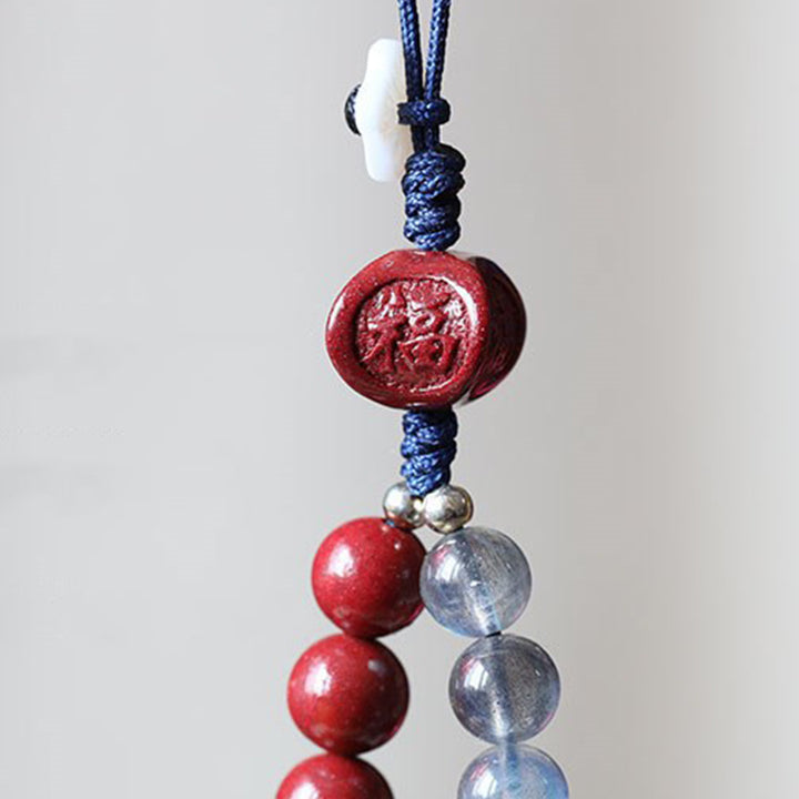 Naturalny kamień księżycowy cynober spokojna pozytywna dekoracja telefonu