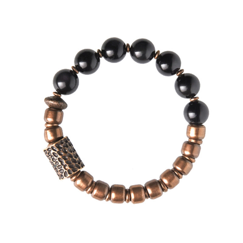 Buddha Stones, kamień lawowy, tęczowy obsydian, miedź, wsparcie, bransoletka lecznicza