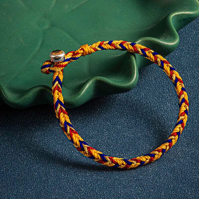 Buddha Stones „Niech będziesz bezpieczny i zdrowy przez cały rok” Bransoletka na szczęście wielokolorowa