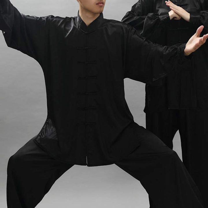 Buddha Stones Prosty wzór Medytacja Modlitwa Duchowy Zen Tai Chi Qigong Praktyka Unisex Zestaw Ubrań - Czarny - 3XL - PASUJE DO USA/UK/AU/EU - 2XL - image 31