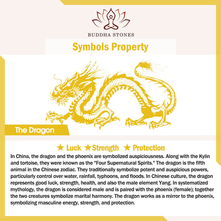 Buddha Stones oczyszczające duszę bransoletka z czarnego obsydianu i smoka feniksa