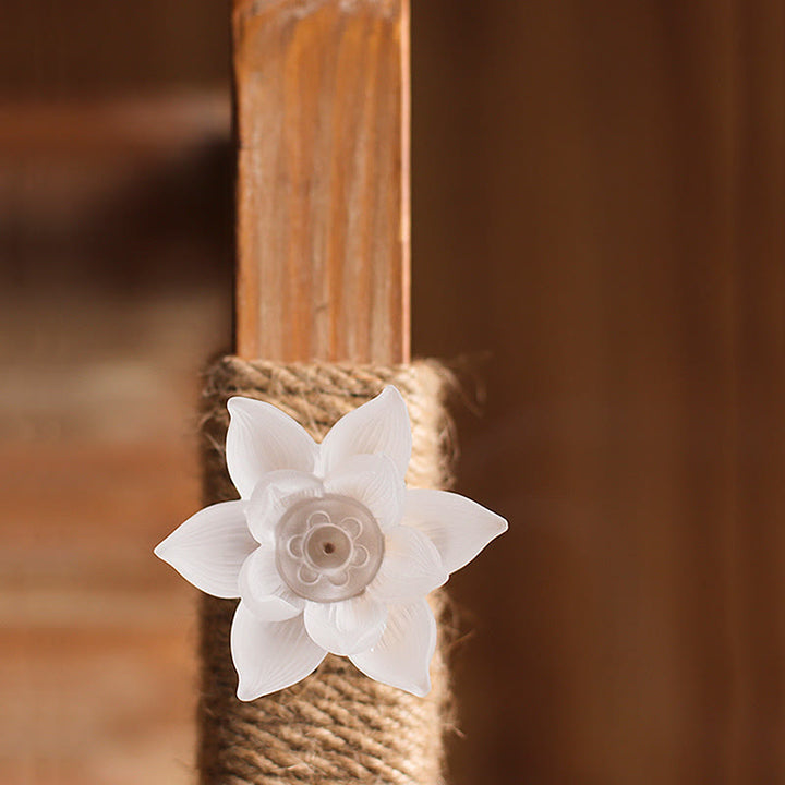 Buddha Stones Mini Lotus Liuli Kryształ Uzdrawiająca Medytacja Kadzidełko Palnik