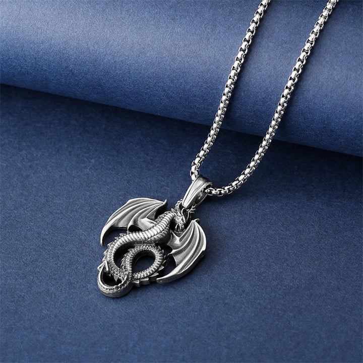 Buddha Stones Czysta Cyna Smok Szczęście Sukces Naszyjnik Wisiorek - image 4