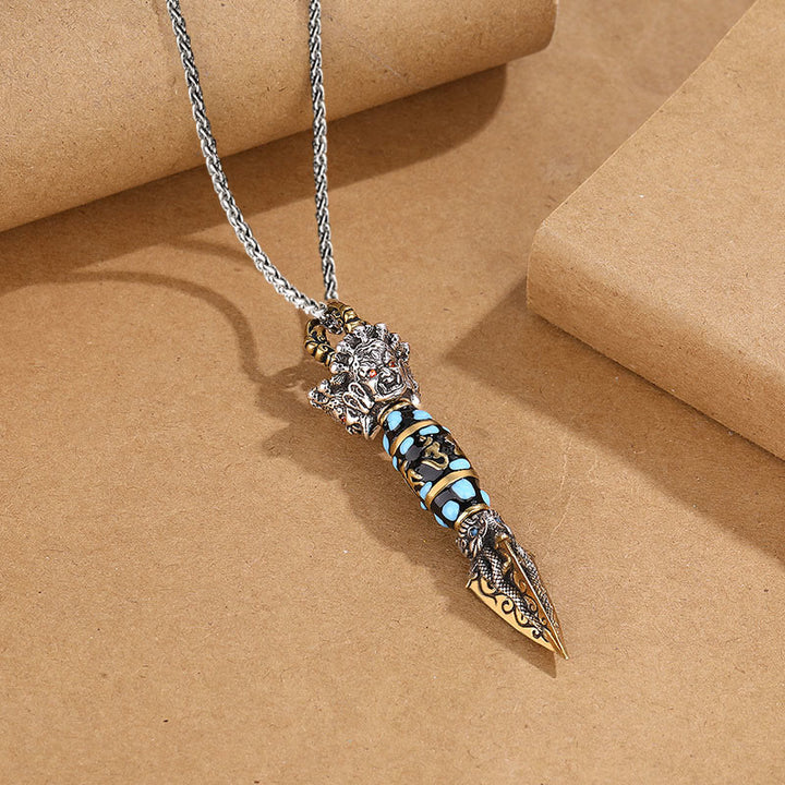 Buddha Stones Tybet Om Mani Padme Hum Dzi Koralik Dorje Vajra Wzór Bogactwo Obrotowy Naszyjnik Wisiorek - image 9