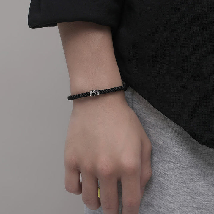 Bransoletka pleciona z Buddha Stones 925 Om Mani Padme Hum Peace