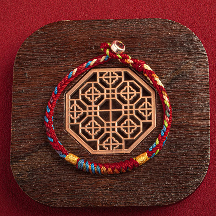 Bransoletka wielokolorowa z Buddha Stones „Obyś był bezpieczny i szczęśliwy w nadchodzącym roku”