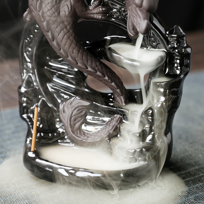 Buddha Stones Nordycki Pterozaur Smok Ceramiczny Cofający się Dym Fontanna Ochrona Uzdrawiający Kadzielnica Dekoracja