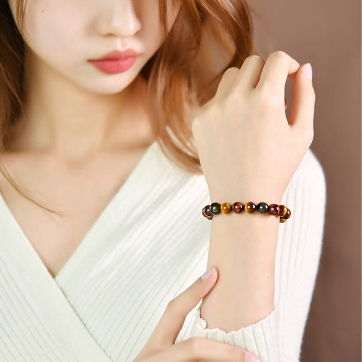 Bransoletka ochronna z naturalnego tygrysiego oka z Buddha Stones