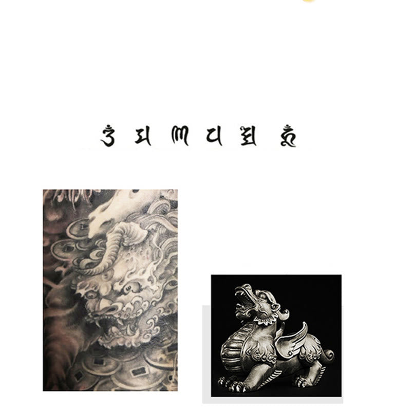 Buddha Stones Podwójna PiXiu Feng Shui Miedziana Moneta Om Mani Padme Hum Bransoletka Sznurkowa - image 15