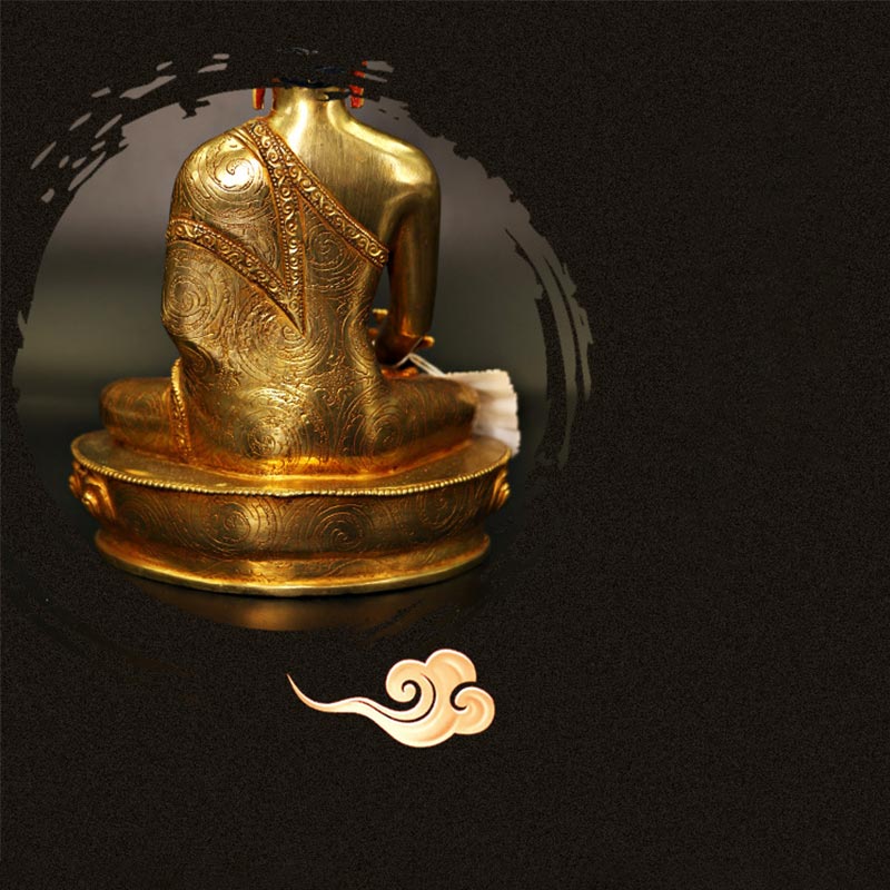 Budda Siakjamuni Medycyna Budda Współczucie Miedź Pozłacana Statua Dekoracja