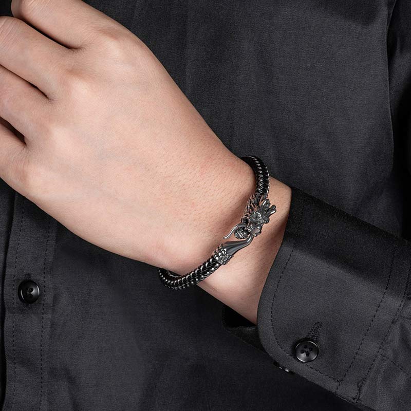 Bransoletka ochronna ze stali tytanowej z Buddha Stones