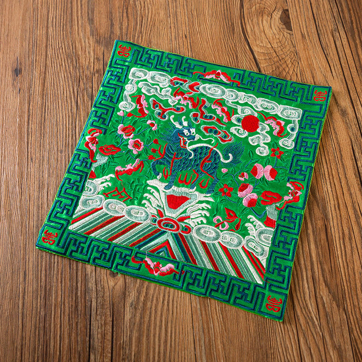 Buddha Stones Feniks Smok Kirin Haft Podkładka Pod Kubek Pod Kubek Herbaty Kung Fu Podkładka Pod Kubek Herbaty