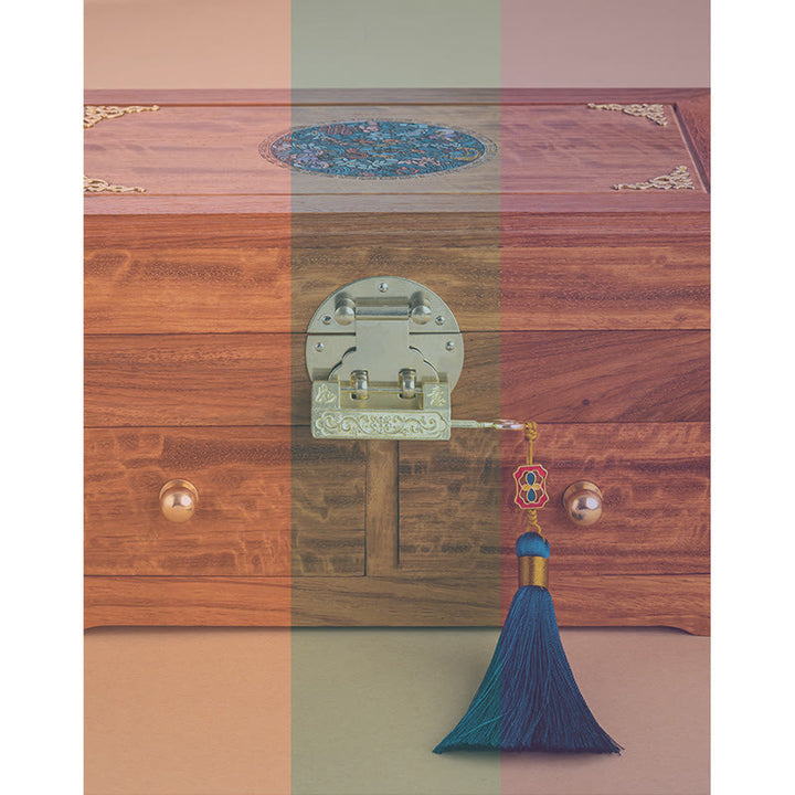 Antyczne ręcznie robione pudełko do przechowywania biżuterii z palisandru, zamykane, duże, dwuwarstwowe, drewniane pudełko na prezenty z kwiatami