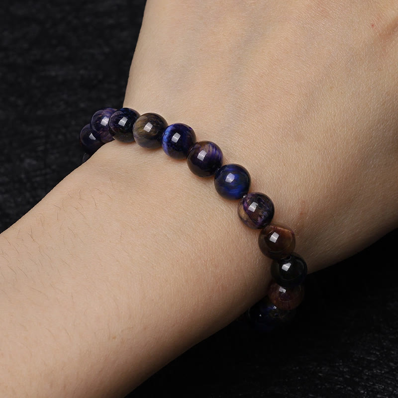 Bransoletka ochronna z Buddha Stones Natural Purple Tiger Eye