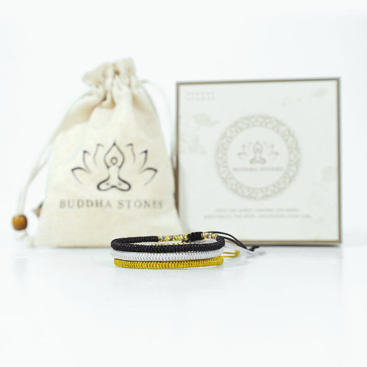 Buddha Stones 3 szt. Tybetański ręcznie robiony wielokolorowy węzeł King Kong Amulet Bransoletka