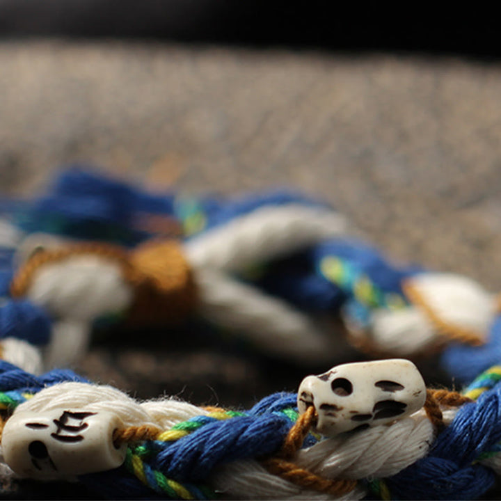 Buddha Stones Tybetańskie Zakiram Bogini Bogactwa Koraliki Grawerowane Ręcznie Bransoletka Szczęścia