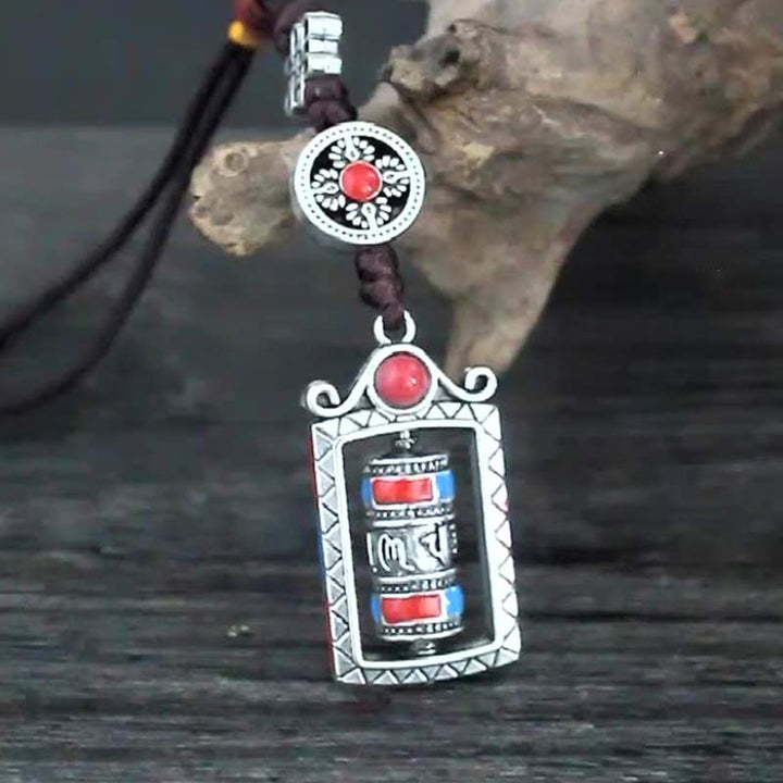 Buddha Stones Sześć Prawdziwych Słów Modlitewny Obrót Koła Węzeł Błogosławieństwo Brelok Dekoracja