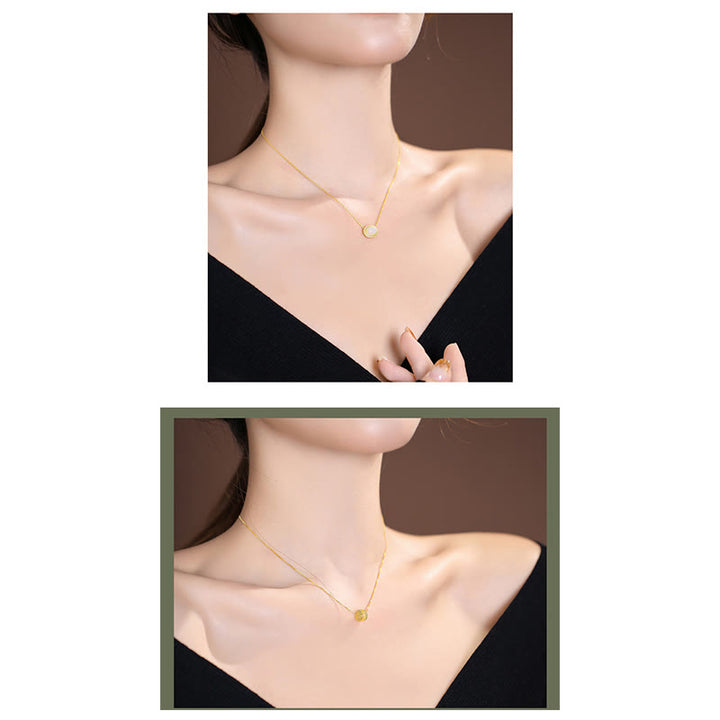 Buddha Stones 925 Srebro Sterling Naturalny Hetian Jade Cyan Jade Szczęście Śmiejący się Budda Motyl Naszyjnik Wisiorek - image 32