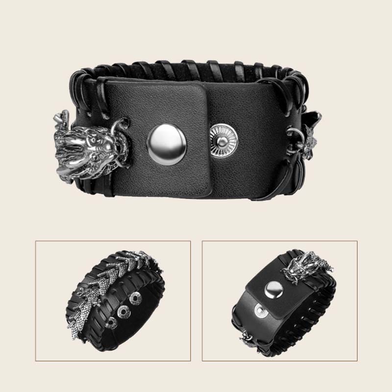 Bransoletka ochronna Dragon Leather Weave
