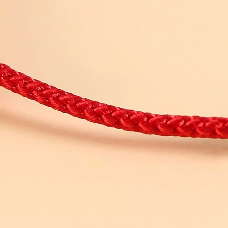 Buddha Stones Ręcznie robione 999 Srebro Sterling Rok Smoka Uroczy Chiński Zodiak Szczęście Pleciona Bransoletka