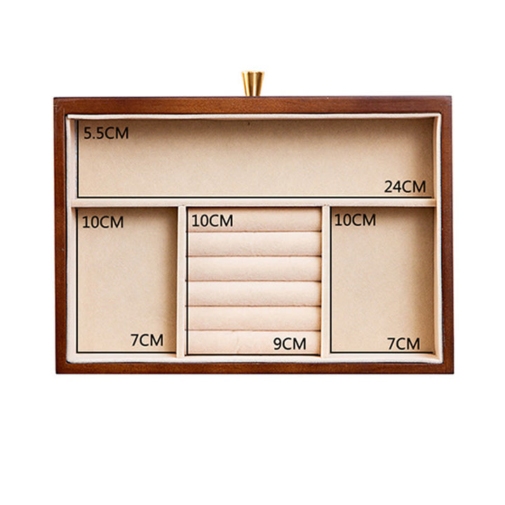 Buddha Stones Retro Solidne Drewniane Pudełko na Biżuterię Pudełko do Przechowywania Biżuterii Z Szufladą