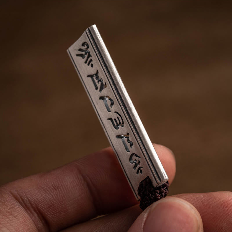 Buddha Stones 999 Srebro Sterlingowe Om Mani Padme Hum Grawerowany Naszyjnik Mądrości Lotosu Wisiorek - image 5