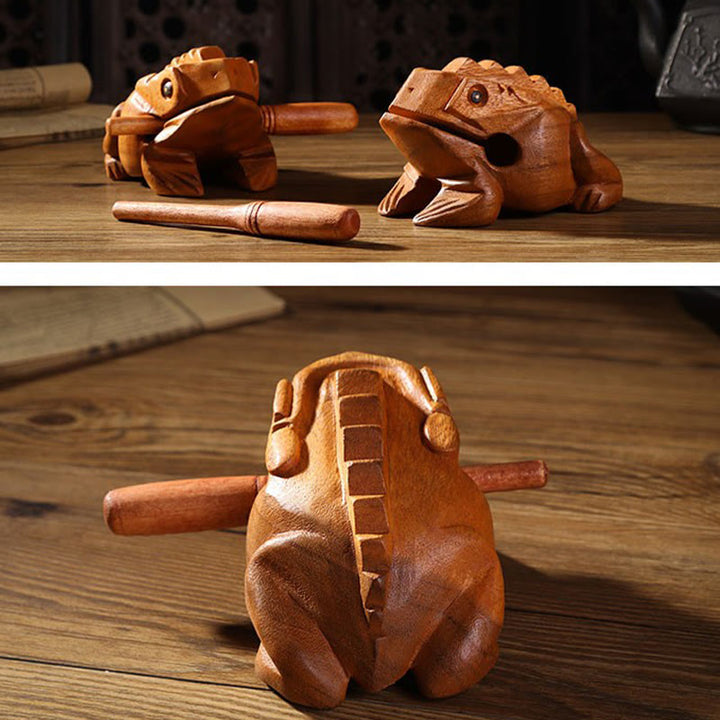 Buddha Stones ręcznie robione FengShui bogactwo szczęście żaba miniaturowa drewniana rechocząca żaba dekoracja Guiro