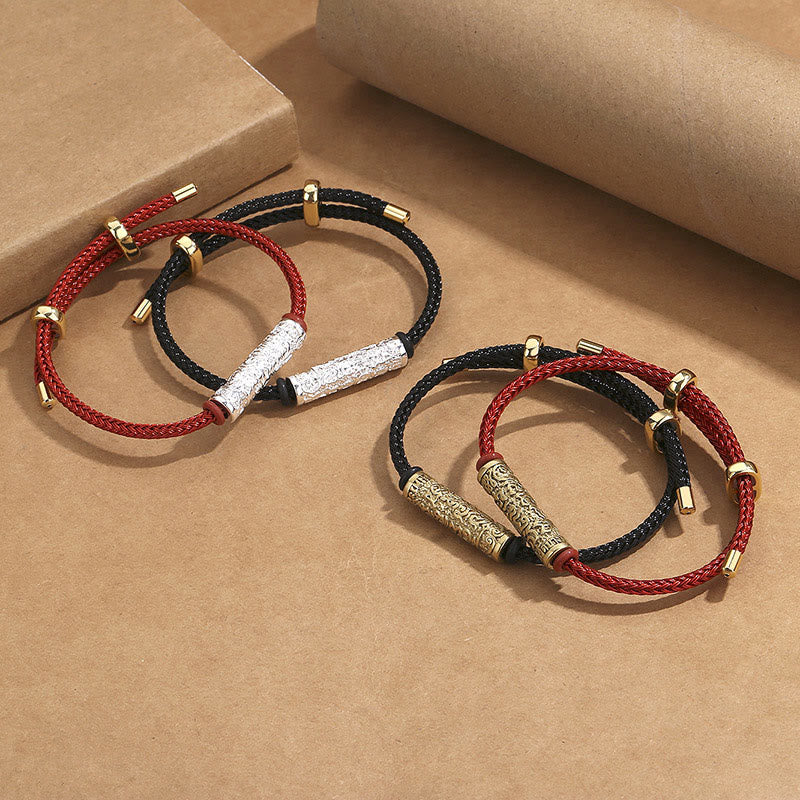 Buddha Stones Tybetańskie Ręcznie Robione Tai Sui Ochrona Liny Siła Pleciona Bransoletka