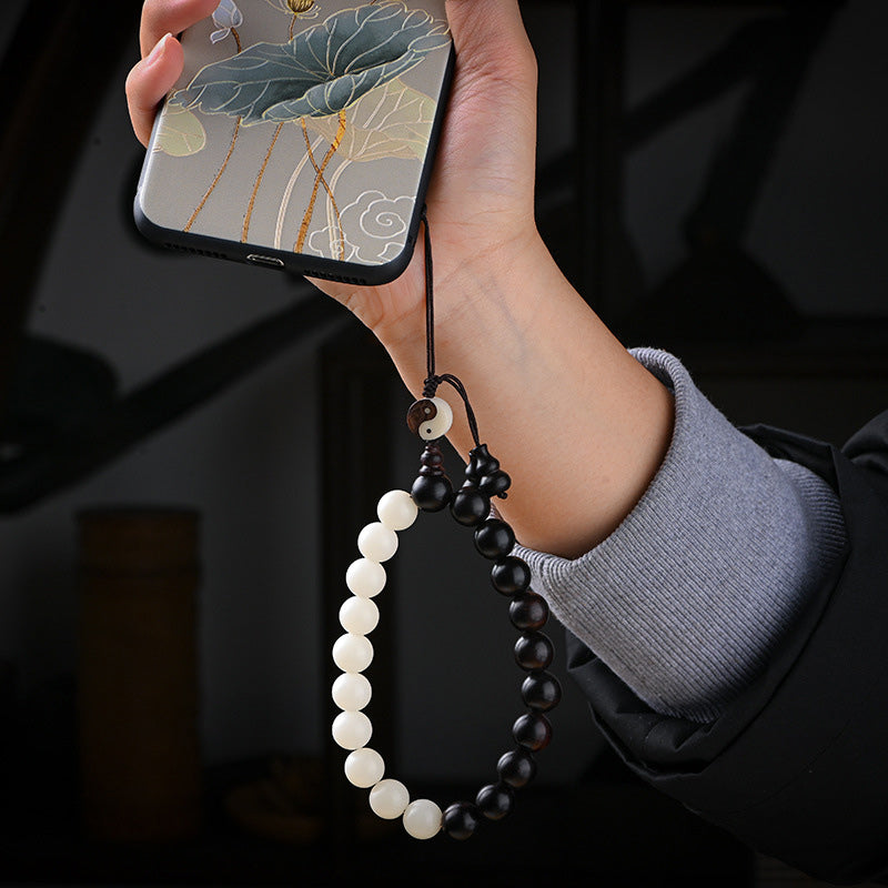 Buddha Stones Bransoletka ochronna Ebony YinYang Dekoracja