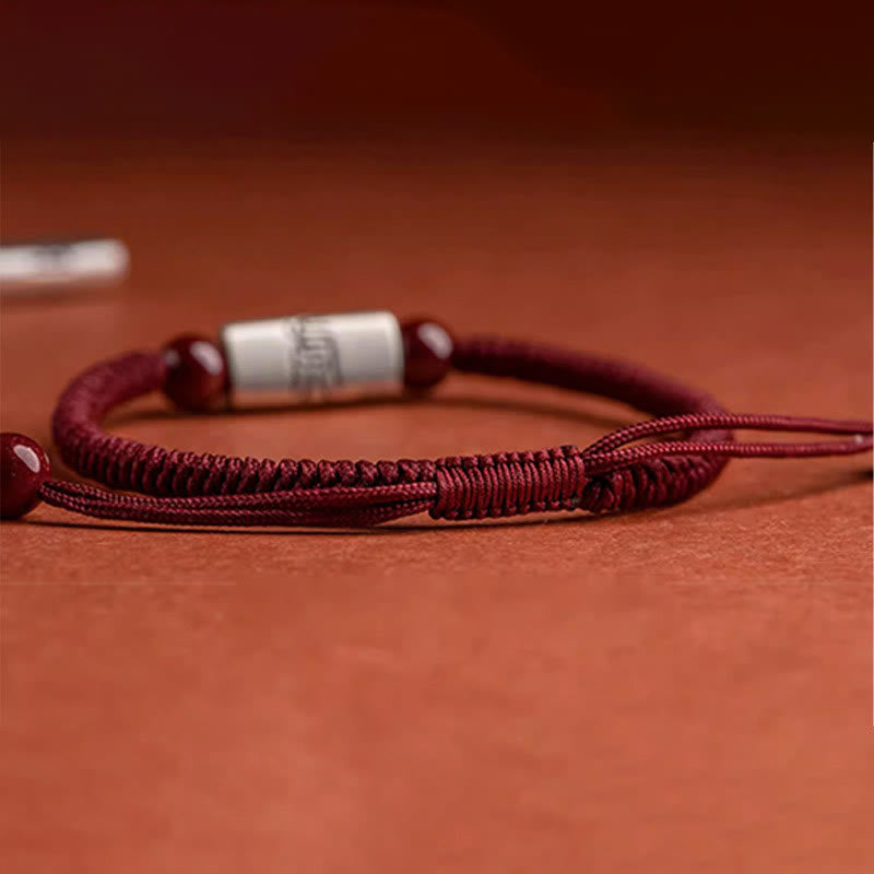 Bransoletka z Buddha Stones 925 srebro 12 chińskich znaków zodiaku z cynobrem