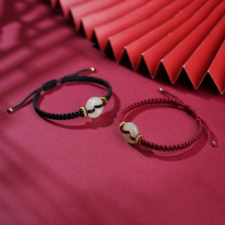 Bransoletka pleciona z Buddha Stones Peace Buckle Jade Abundance