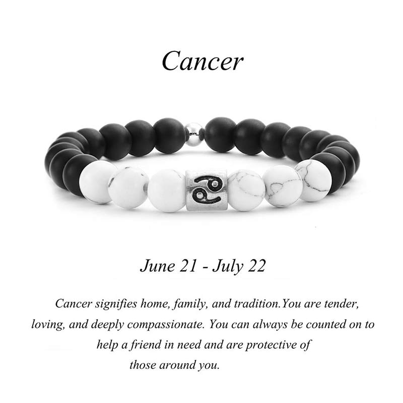 Buddha Stones 12 konstelacji zodiaku Naturalny matowy kamień Biały turkusowy koralik Bransoletka Fortune