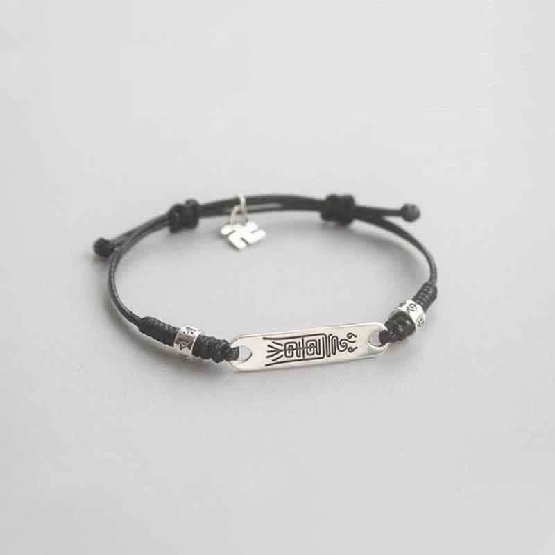 Bransoletka z warkoczykami Buddha Stones 925 ze srebra próby 925 z czerwonym sznurkiem i siłą szczęścia