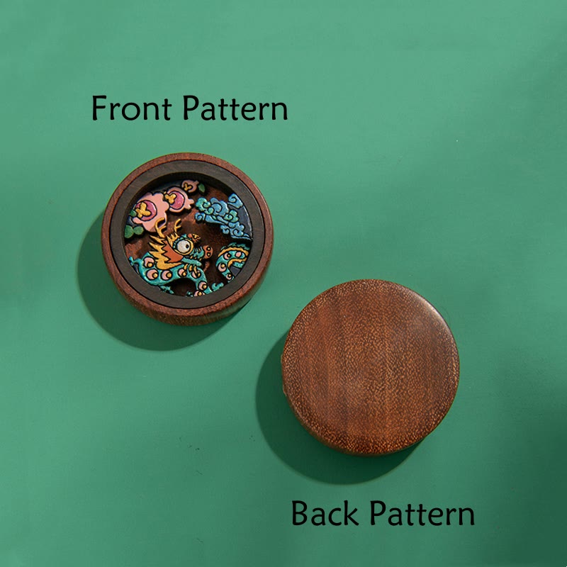 Buddha Stones Rok Smoka Malowane Ręcznie Chińskie Zodiak Palisander Rzeźbiony Spokojny Brelok