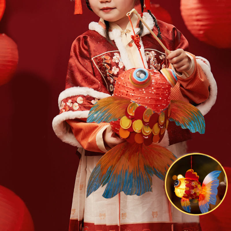 Buddha Stones DIY Powodzenia Koi Ryba Papierowa Lampa Latarnia Święto Środka Jesieni Dziecko Dzieci Dekoracja Latarni