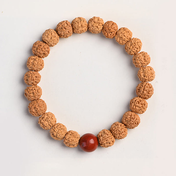 Buddha Stones Tybet Rudraksha Bodhi Seed Bransoletka Bogactwa Pomyślności