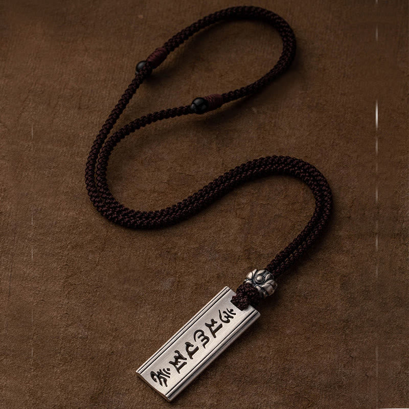 Buddha Stones 999 Srebro Sterlingowe Om Mani Padme Hum Grawerowany Naszyjnik Mądrości Lotosu Wisiorek - image 14