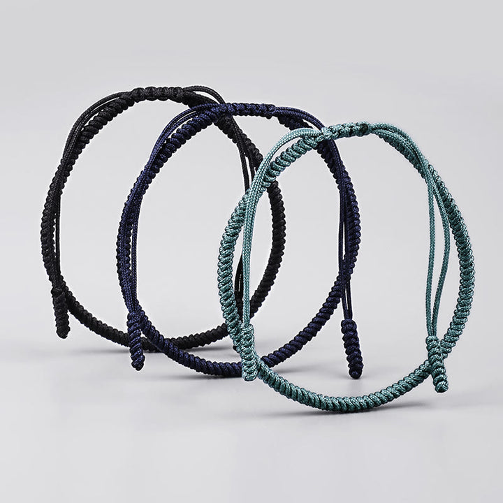 Buddha Stones Tybetańskie 3 sztuki King Kong Knot Ręcznie Robiony Amulet Bransoletka Siłowa