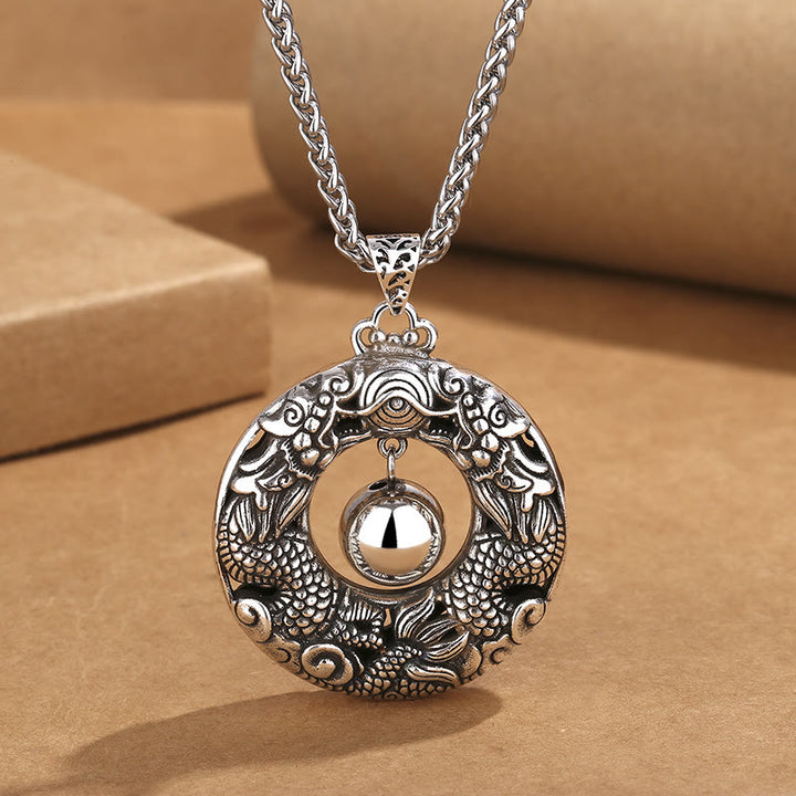 Naszyjnik z Buddha Stones Double Dragon Playing Bead z miedzianą ochroną - Smok (Ochrona♥Sukces) - image 1